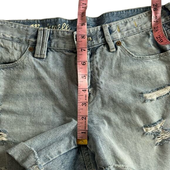 Madewell Destroyed Distressed Denim Blue Shorts - Picture 7 of 8